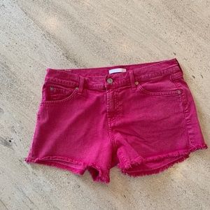 Fuchsia Denim Shorts